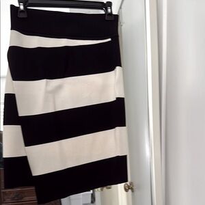 Black and White Striped Skirt